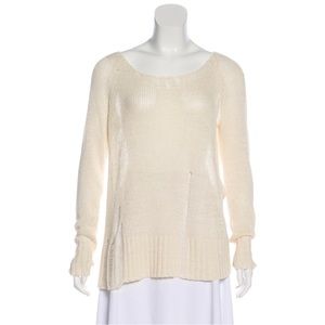 BROCHU WALKER Linen Scoop Neck Sweater - Size M